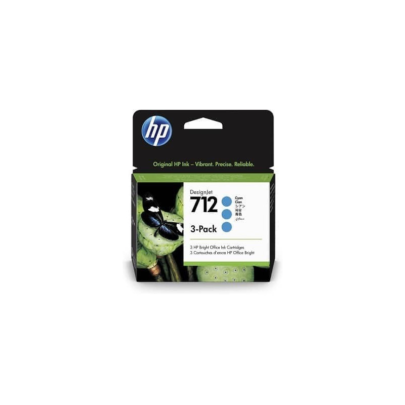 Pack de 3 cartouches d’encre DesignJet HP 712 - Cyan - 29 ml