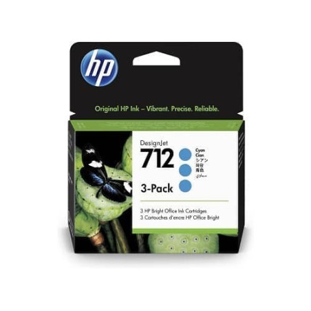 Pack de 3 cartouches d’encre DesignJet HP 712 - Cyan - 29 ml