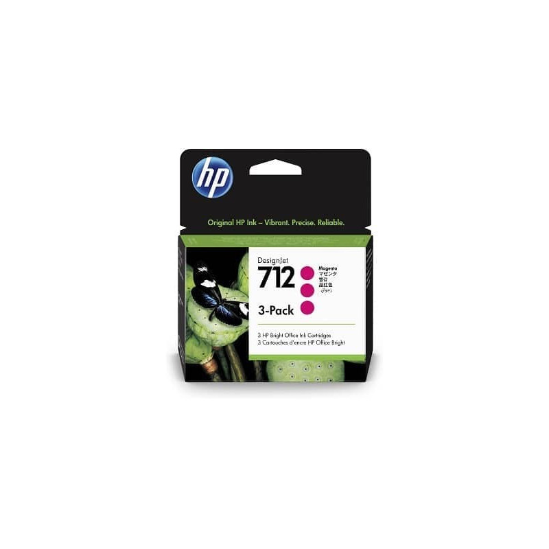 Pack de 3 cartouches d’encre DesignJet HP 712 - Magenta - 29 ml