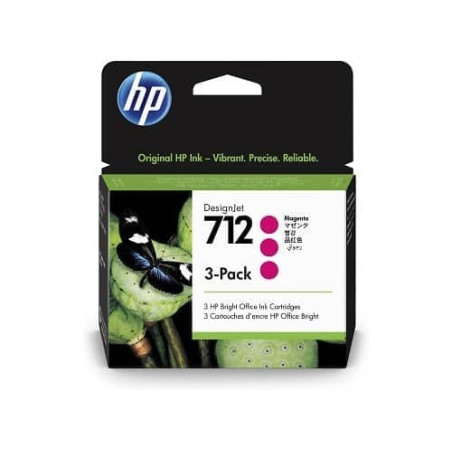 Pack de 3 cartouches d’encre DesignJet HP 712 - Magenta - 29 ml