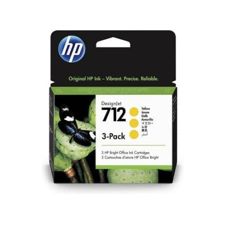 Pack de 3 cartouches d’encre DesignJet HP 712 - Jaune - 29 ml