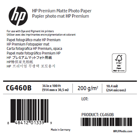 Papier Photo Mat HP - 0,914 x 30,50 m - 210g
