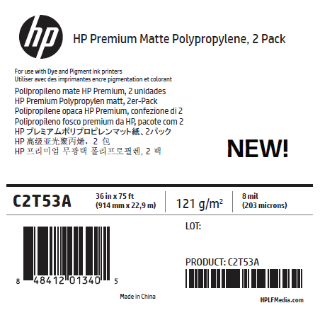 Polypropylène Mat HP - 0,914 x 22,90 m - 140g