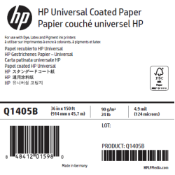 Papier Couché Universel HP - 0,914 x 45,72 m - 90g