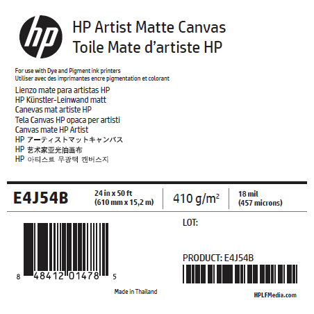 Canvas Mat Artistique HP - 0,610 x 15,20 m - 390g