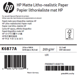 Papier Mat Litho-Réaliste HP - 0,610 x 30,50 m - 270g