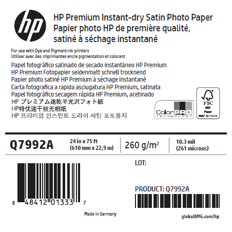 Papier Photo Satin HP - 0,610 x 22,90 m - 260g