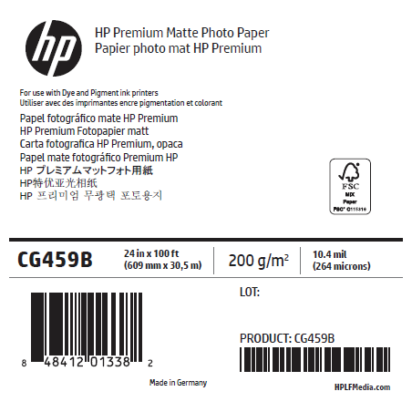 Papier Photo Mat HP - 0,610 x 30,50 m - 210g