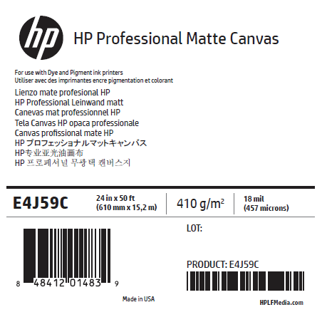 Canvas Mat HP - 0,610 x 15,20 m - 390g