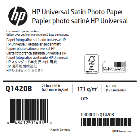Papier Photo Satin HP - 0,610 x 30,50 m - 200g