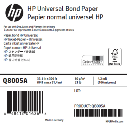 Papier Universel HP - 0,841 x 91,40 m - 80g
