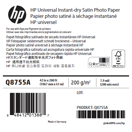 Papier Photo Satin HP - 1,067 x 61 m - 200g