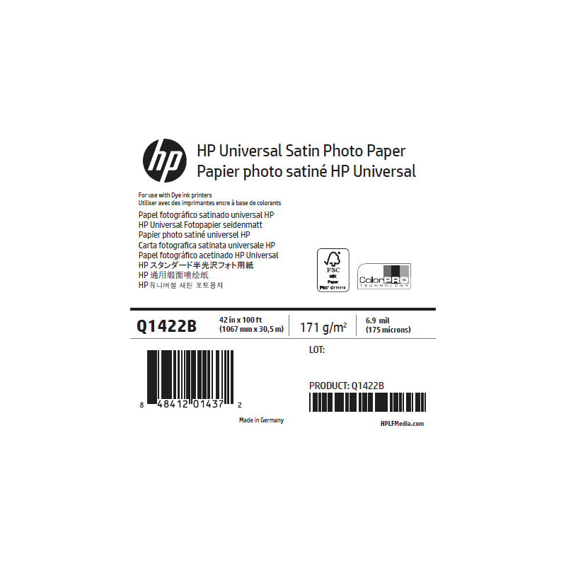 Papier Photo Satin HP - 1,067 x 30,50 m - 200g