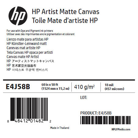 Canvas Mat Artistique HP - 1,524 x 15,20 m - 390g