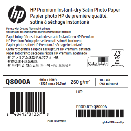 Papier Photo Satin HP - 1,524 x 30,50 m - 260g