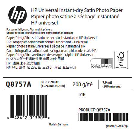 Papier Photo Satin HP - 1,524 x 61 m - 200g