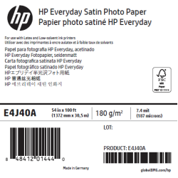 Papier Photo Satin HP - 1,372 x 30,50 m - 180g