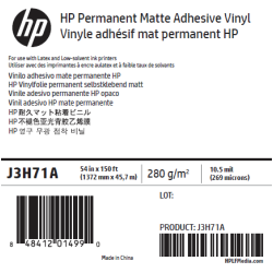 Vinyle Adhésif Mat HP - 1,372 x 45,7 m - 150g