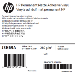 Vinyle Adhésif Mat HP - 0,914 x 45,7 m - 150g