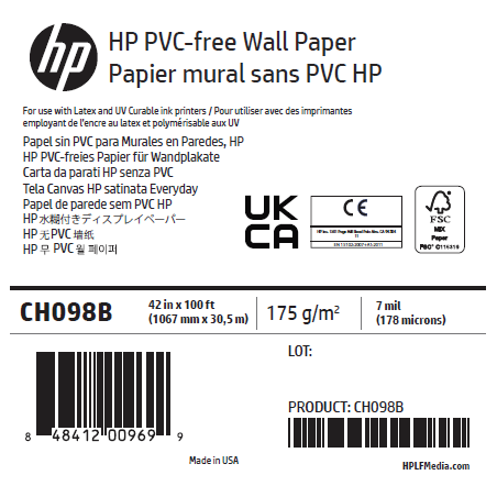 Papier Peint HP - 1,067 x 30,50 m - 175g