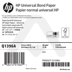Papier Normal Universel HP - 610 mm x 45,72 m - 80g - Q1396A