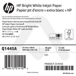 Papier jet d'encre Extra Blanc HP - 594 mm x 45,72 m - 90g - Q1445A