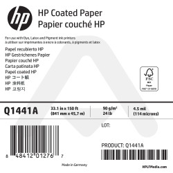 Papier Couché HP - 841 mm x 45,72 m - 90g - Q1441A