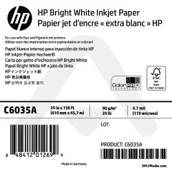 Papier jet d'encre Extra Blanc HP - 610 mm x 45,72 m - C6035A
