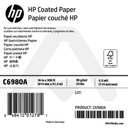 Papier Couché HP - 914 mm x 91,44 m - 90g - C6980A