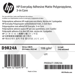 Polypropylène Mat Adhésif HP Everyday - 914 mm x 30,50 m - 120g - D9R24A