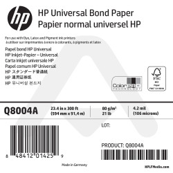 Papier Normal Universel HP - 594 mm x 91,40 m - 80g - Q8004A