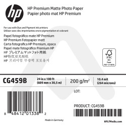 Papier Photo Mat HP Premium - 610 mm x 30,50 m - 210g - CG459B