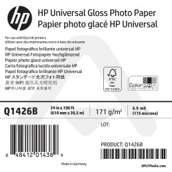 Papier Photo Glacé Universel HP - 610 mm x 30,50 m - 170g - Q1426B
