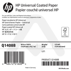 Papier Couché Universel HP - 1524 mm x 45,72 m - 90g - Q1408B