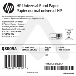 Papier Normal Universel HP - 841 mm x 91,40 m - 80g - Q8005A