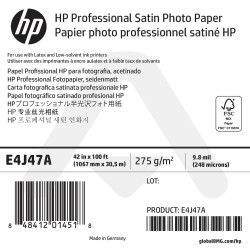 Papier Photo Professionnel Satiné HP - 1067 mm x 30,50 m - 275g - E4J47A