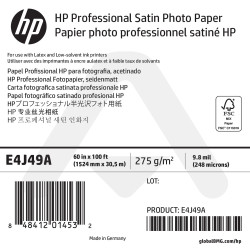 Papier Photo Professionnel Satiné HP - 1524 mm x 30,50 m - 275g - E4J49A