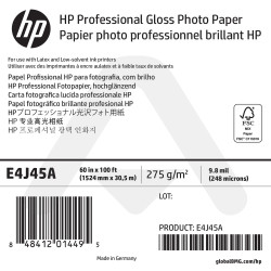 Papier Photo Professionnel Brillant HP - 1524 mm x 30,50 m - 275g - E4J45A