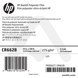 Film Polyester Rétro-Eclairé HP - 1372 mm x 30,50 m - 285g - CR662B