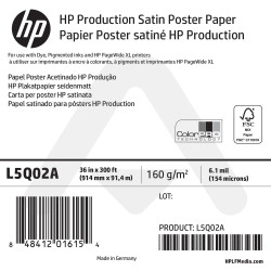 Papier Poster Satiné HP Production - 914 mm x 91,4 m - 160g - L5Q02A