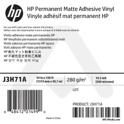 Vinyle Adhésif Mat Permanent HP - 1372 mm x 45,7 m - 150g - J3H71A