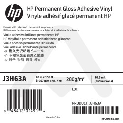 Vinyle Adhésif Glacé Permanent HP - 1067 mm x 45,7 m - 150g - J3H63A