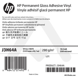 Rouleau Vinyle Adhésif Glacé HP - 1,372 x 45,7 m - 150g - J3H64A