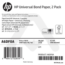 Papier Normal Universel HP - 1067 mm x 45,72 m - 80g - A6DF0A - Pack de 2 bobines