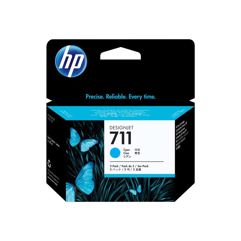 Pack de 3 cartouches d’encre DesignJet HP 711 - Cyan - 29 ml