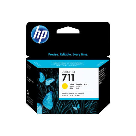 Pack de 3 cartouches d’encre DesignJet HP 711 - Jaune - 29 ml