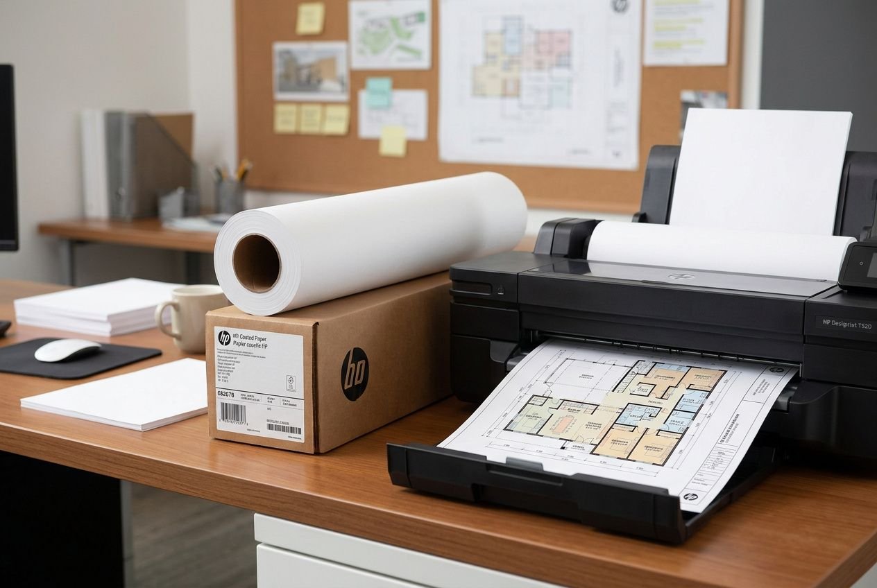 Rouleau papier pour traceur HP Designjet T520 24 pouces